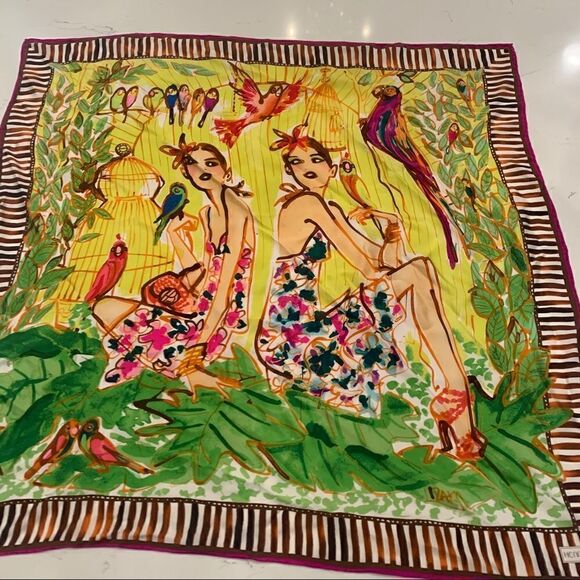 Henri Bendel Izak Cafe Girls Silk Scarf - Picture 3 of 8